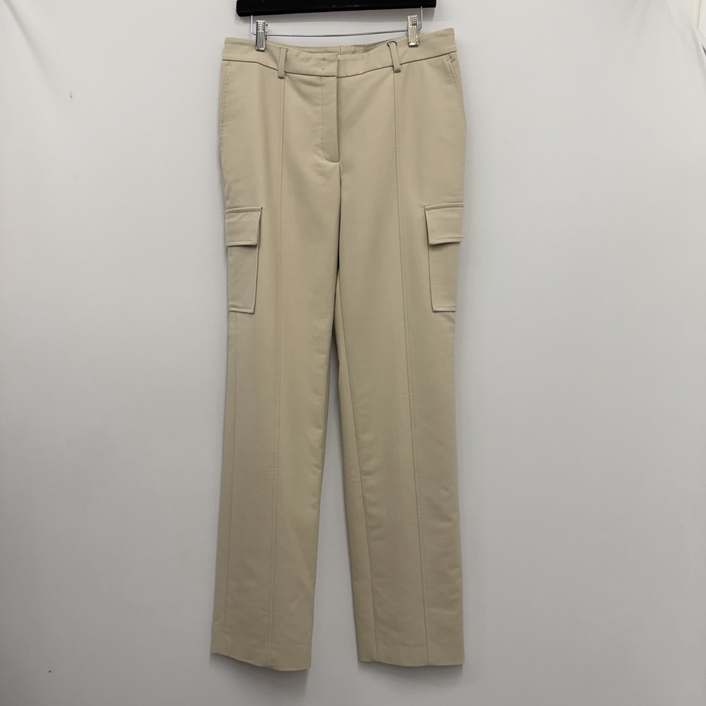 Akris Pants Trousers Khaki Sand Tone NWT $1,790.00 Cargo Pockets Size 10